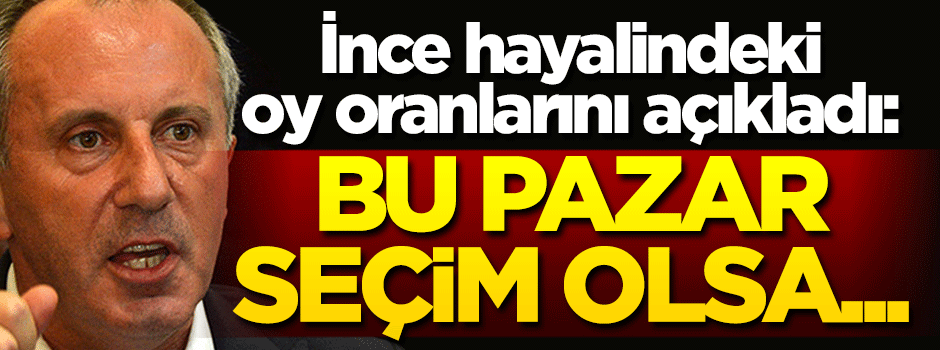 Muharrem İnce hayalindeki oy oranlarını açıkladı: Bu Pazar seçim olsa...