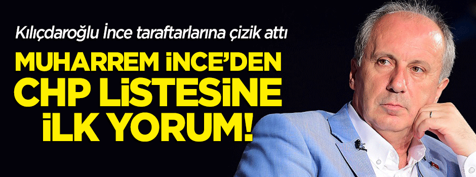Muharrem İnce'den CHP listesine ilk yorum!