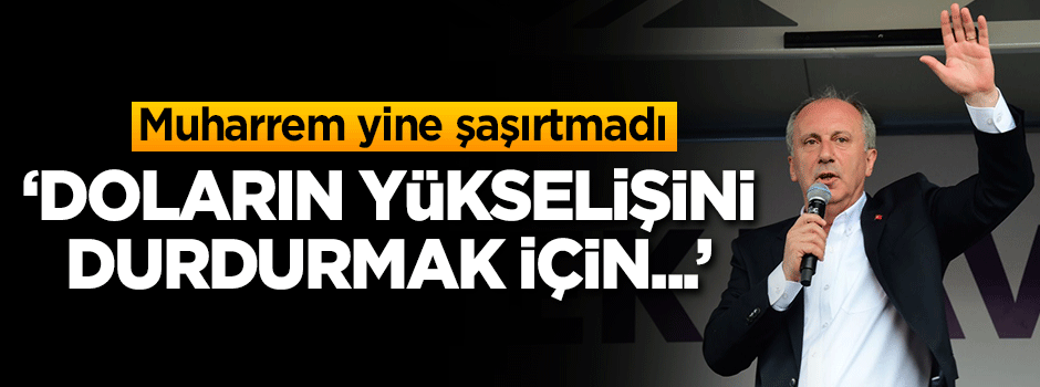 Muharrem İnce'den şaşırtmayan dolar açıklaması