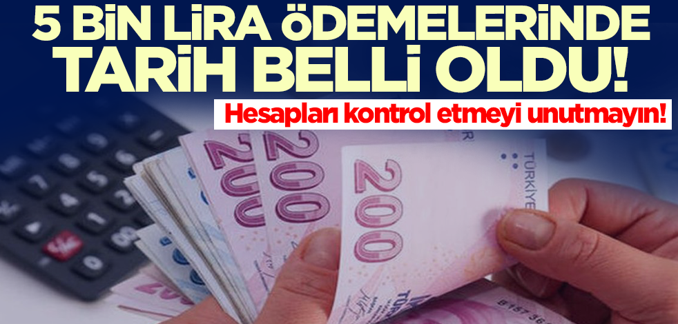 Müjde! 5 bin lira ödemeleri yarın başlıyor