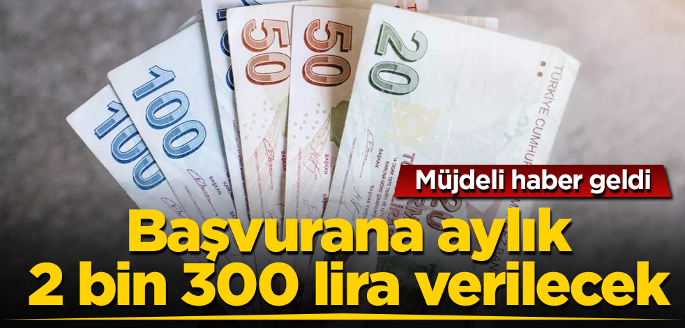 Müjdeli haber geldi! Başvurana aylık 2 bin 300 lira verilecek