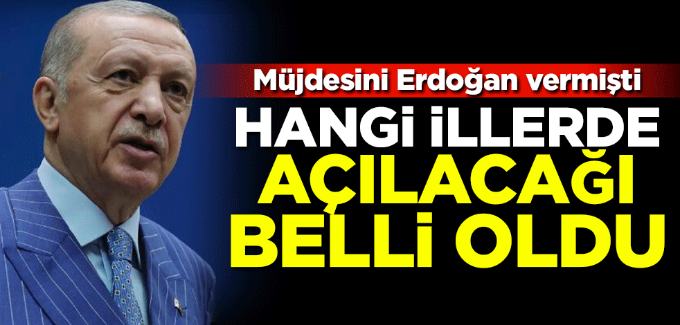 Müjdesini Erdoğan vermişti! Hangi illerde açılacağı belli oldu