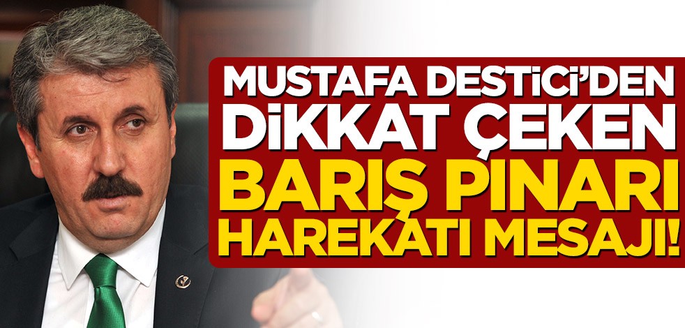 Mustafa Destici’den dikkat çeken Barış Pınarı Harekatı mesajı!