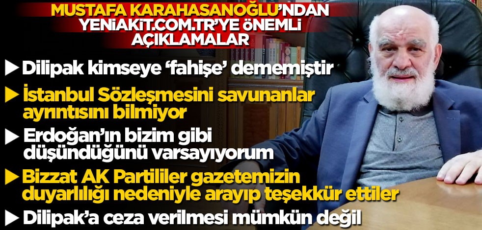 Mustafa Karahasanoğlu’ndan önemli açıklamalar: Bizzat AK Partililer gazetemizin duyarlılığı nedeniyle arayıp teşekkür ettiler
