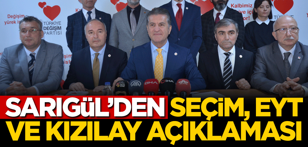 Mustafa Sarıgül'den seçim, EYT ve Kızılay açıklaması
