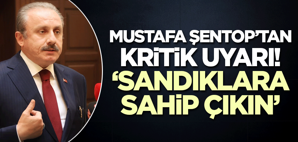 Mustafa Şentop'tan 'sandık güvenliği' konusunda kritik uyarı!