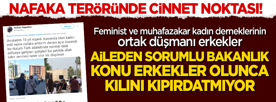 'Nafaka terörü'nde cinnet noktası! Konu 'erkekler' olunca 'aileden sorumlu' bakanlık kılını kıpırdatmıyor