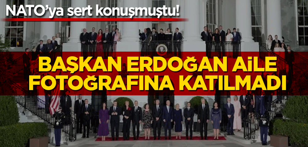 NATO’ya sert konuşan Başkan Erdoğan NATO aile fotoğrafına katılmadı