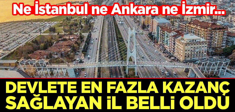 Ne İstanbul ne Ankara ne İzmir... Devlete en fazla kazanç sağlayan il belli oldu