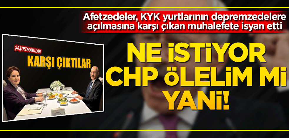 Ne istiyor CHP ölelim mi yani!