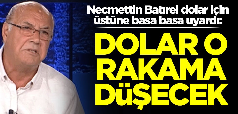 Necmettin Batırel dolar için üstüne basa basa uyardı: Dolar o rakama düşecek