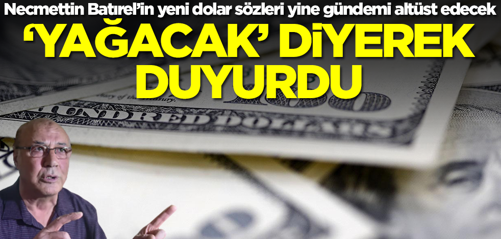 Necmettin Batırel'in yeni dolar sözleri gündemi altüst edecek! 'Yağacak' diyerek duyurdu