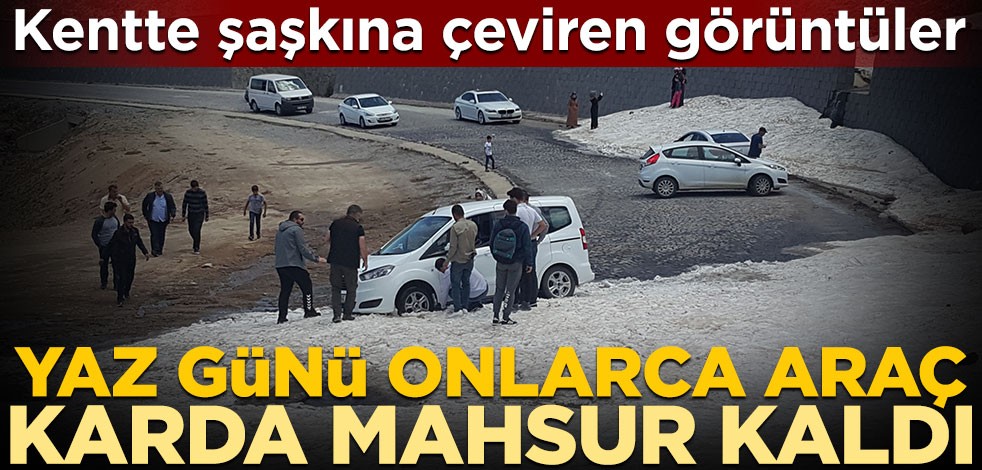 Nemrut Krater Gölü'ne akın eden sürücüler yaz günü karda mahsur kaldı
