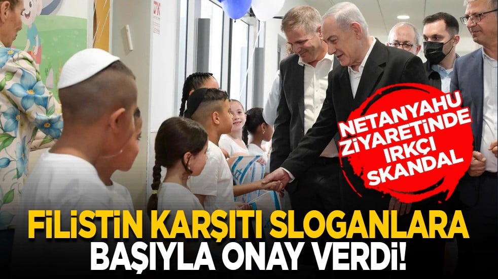 Netanyahu ziyaretinde ırkçı skandal: Filistin karşıtı sloganlara başıyla onay verdi!