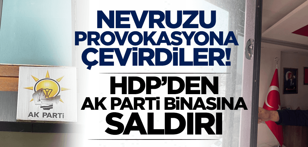 Nevruz kutlamasını provokasyona çeviren HDP'liler AK Parti binasını taşladı!