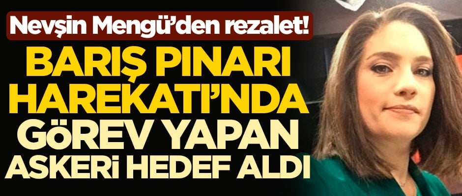 Nevşin Mengü'den bir rezalet daha! Barış Pınarı Harekatı’nda görev yapan askeri hedef aldı