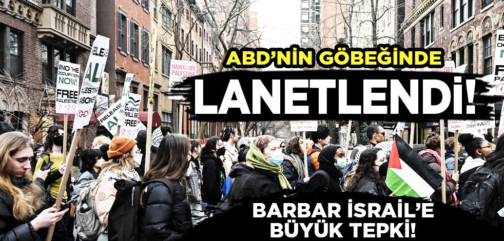 New York’ta o nokta: yüzlerce kişi Filistin için eylem yapanlarla doldu taştı! Ülkeye istifa etsinler diyerek bayrak astılar