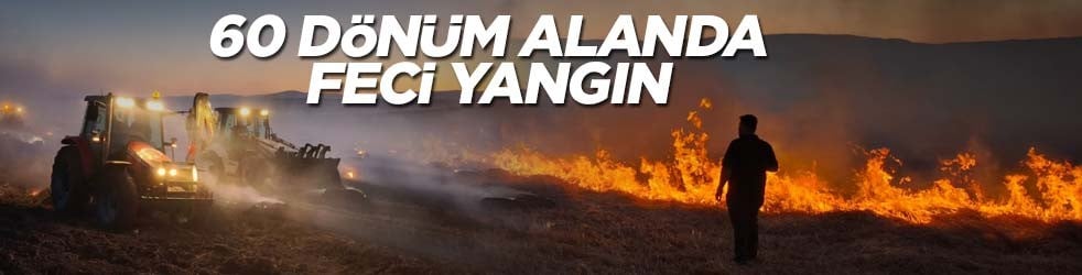 Neyse ki alevler yayılmadı... Saman yangınından geriye film gibi görüntüler kaldı