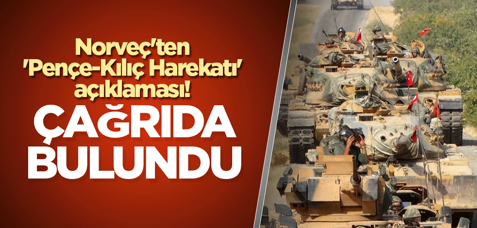 Norveç'ten 'Pençe-Kılıç Harekatı' açıklaması! Çağrıda bulundu