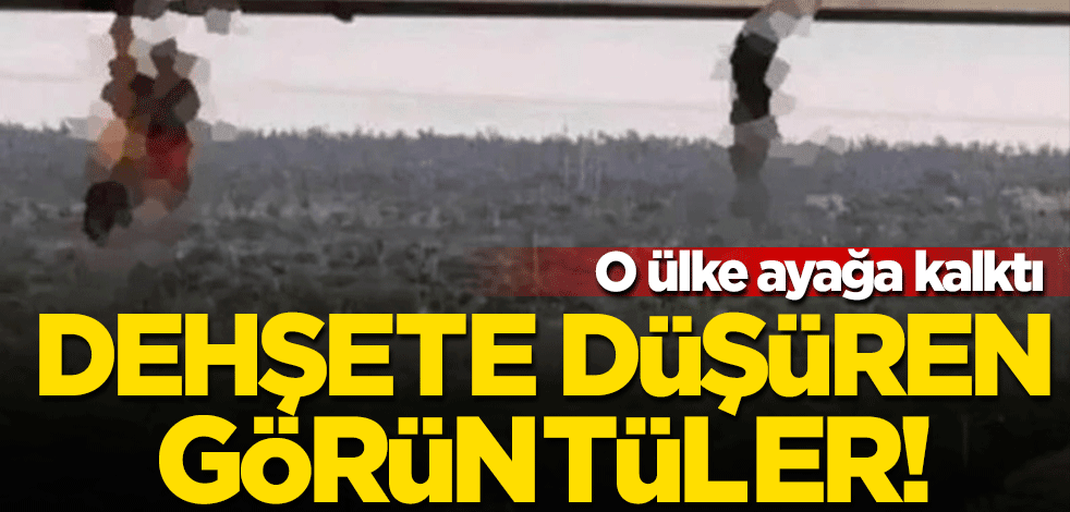 O dehşete düşüren görüntüler! Köprüye çıplak şekilde astılar