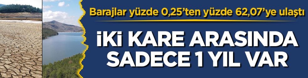 O ilimizde barajlar yüzde 0,25’ten yüzde 62,07’ye ulaştı! İki kare arasında sadece 1 yıl var