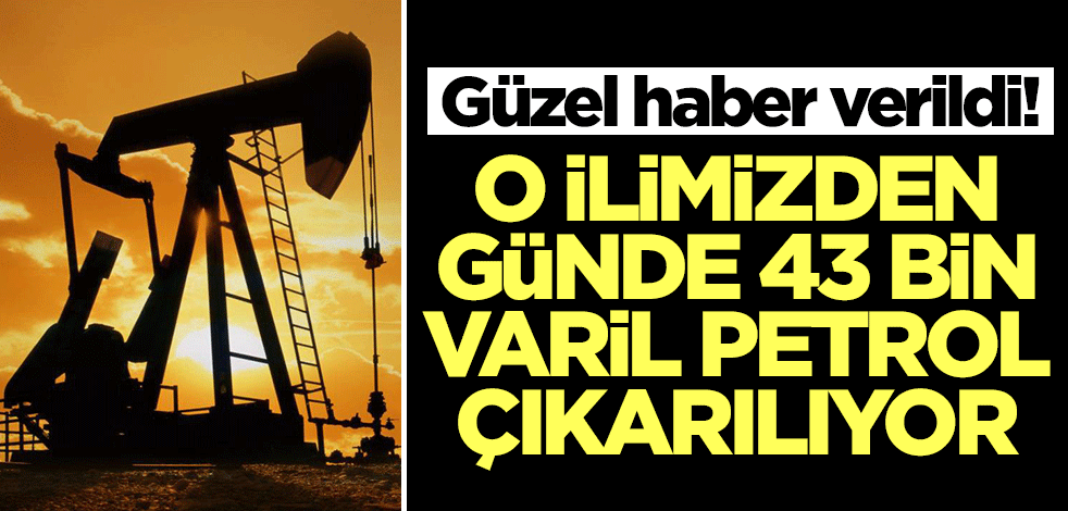 O ilimizde günde 43 bin 200 varil petrol çıkarılıyor! Güzel haber geldi