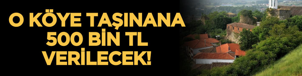 O köye taşınana 500 bin TL verilecek!