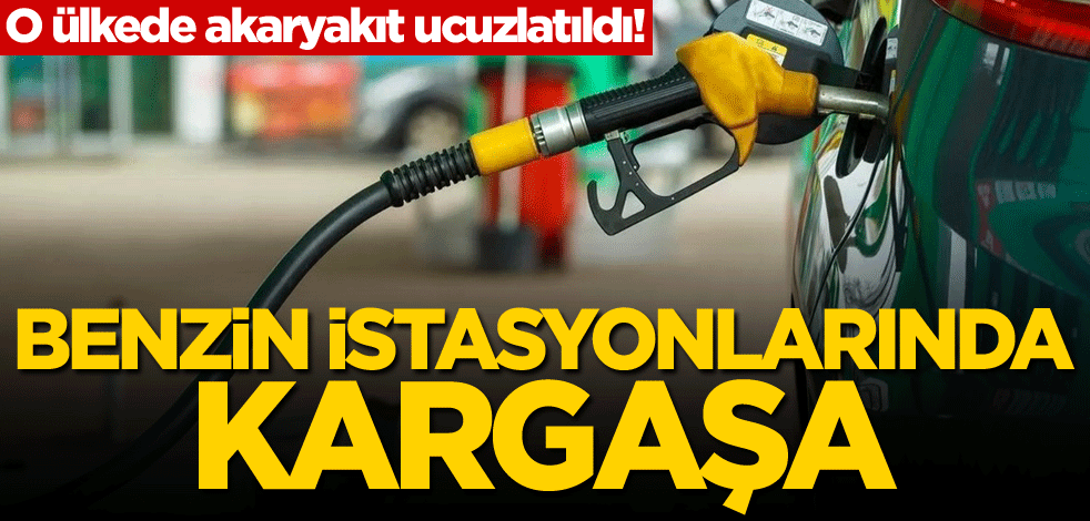 O ülkede akaryakıt ucuzlatıldı! Benzin istasyonlarında kargaşa
