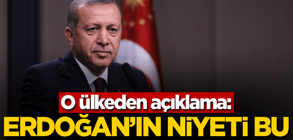O ülkeden açıklama: Erdoğan'ın niyeti bu