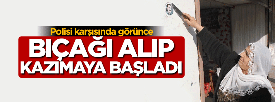 Öcalan çıkartmasını bıçakla kazıdı