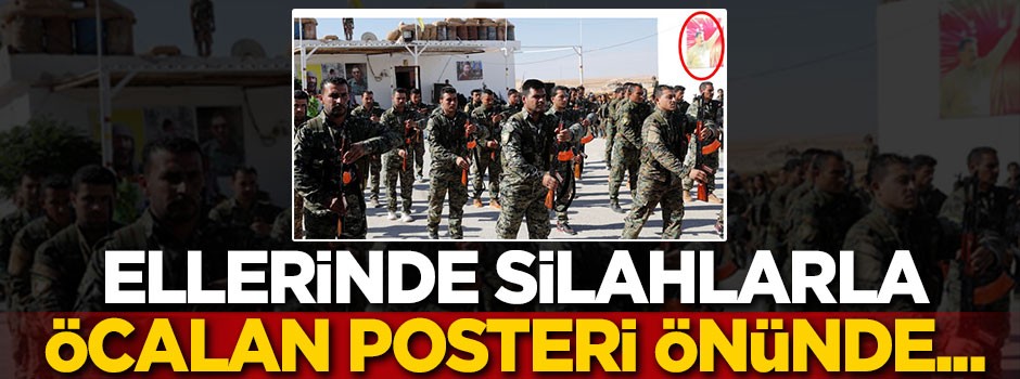 Teröristler Öcalan posteri önünde tören düzenledi