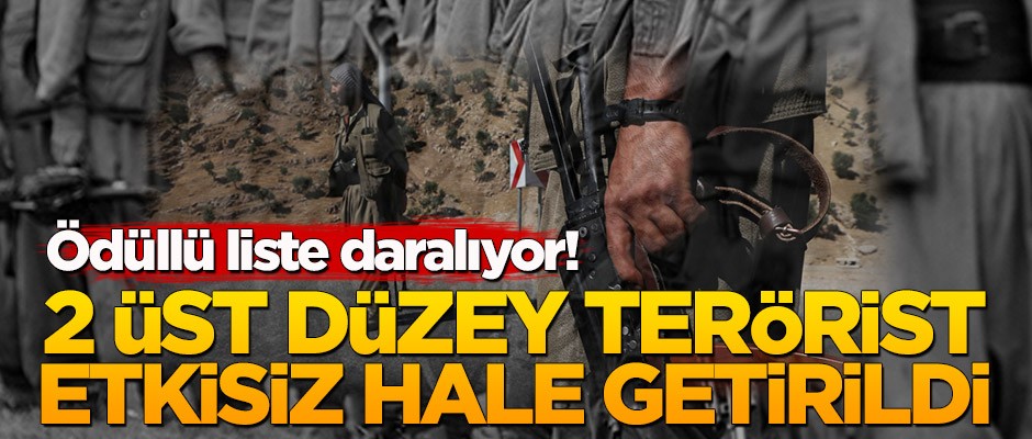 Ödüllü liste daralıyor! 2 üst düzey terörist etkisiz hale getirildi