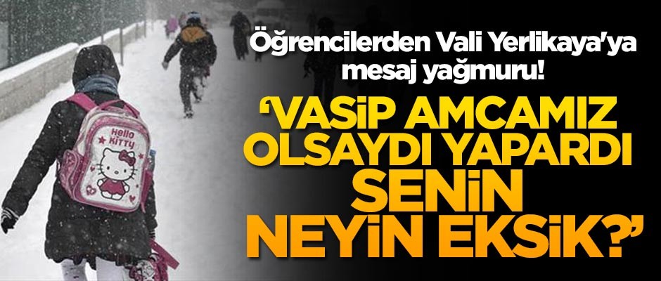 Öğrencilerden Vali Yerlikaya'ya mesaj yağmuru!