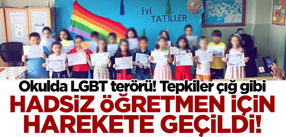 Öğrencilerle LGBT paçavrası önünde fotoğraf çektiren öğretmen için harekete geçildi!