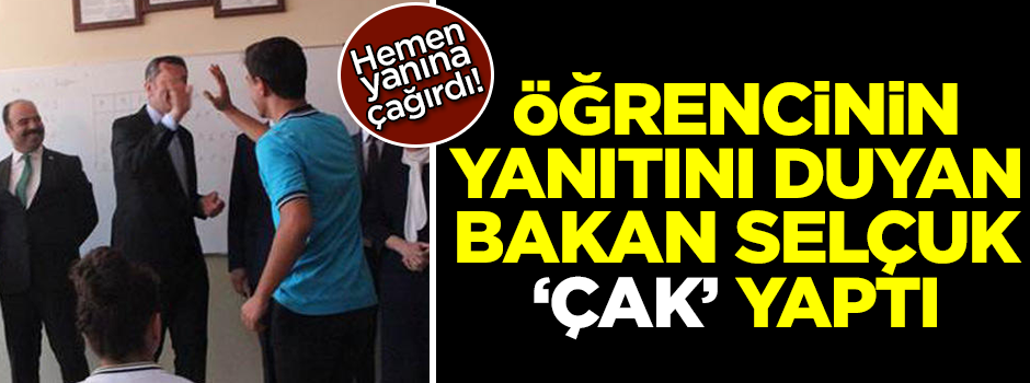 Öğrencinin verdiği yanıtı duyan Bakan Ziya Selçuk 'çak' yaptı