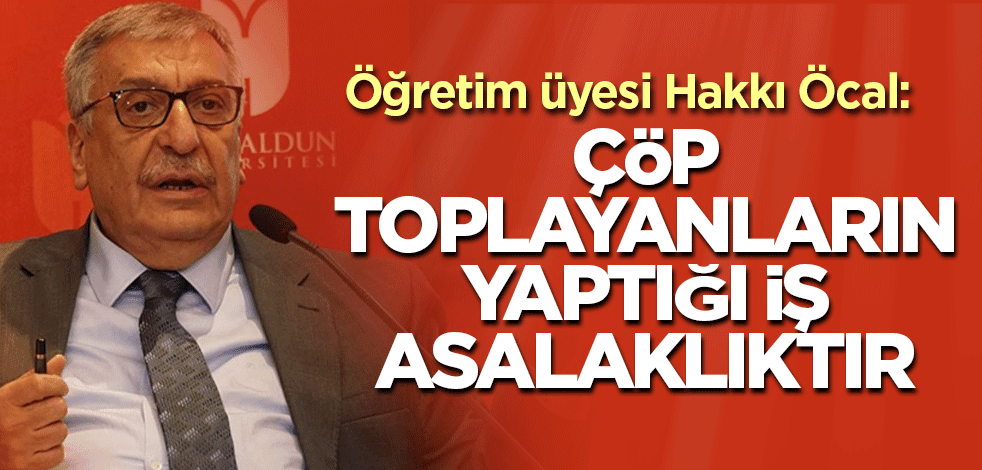 Öğretim üyesi Hakkı Öcal: Çöp toplayanların yaptığı iş asalaklıktır