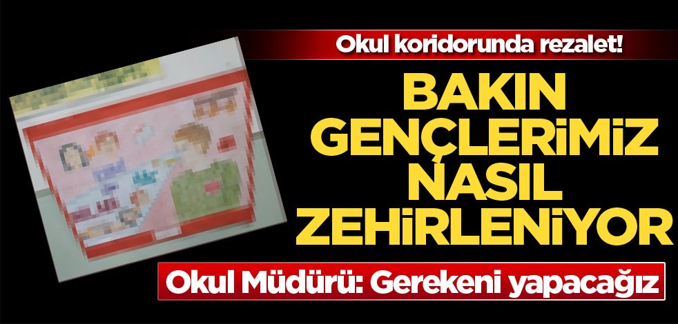 Okul koridorunda rezalet! Bakın gençlerimiz nasıl zehirleniyor