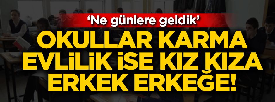 Okullar karma, evlilik ise kız kıza, erkek erkeğe!