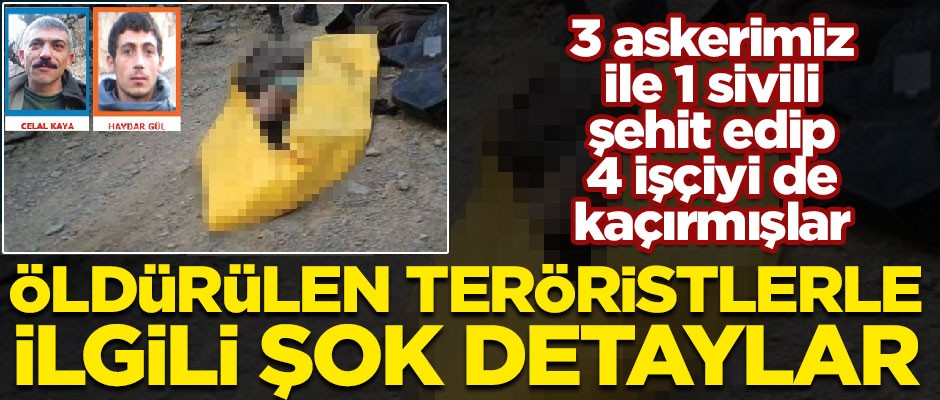 Öldürülen PKK'lı teröristlerle ilgili şok detaylar! 3 asker ile 1 sivili şehit edip, 4 işçiyi de kaçırmışlar