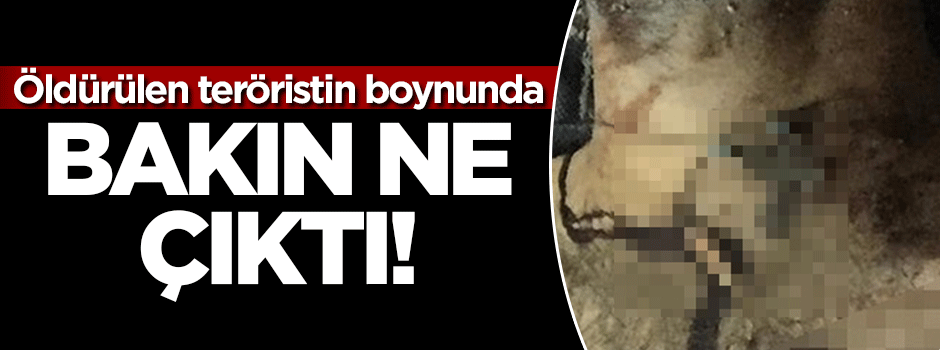 Öldürülen teröristin boynunda haç çıktı