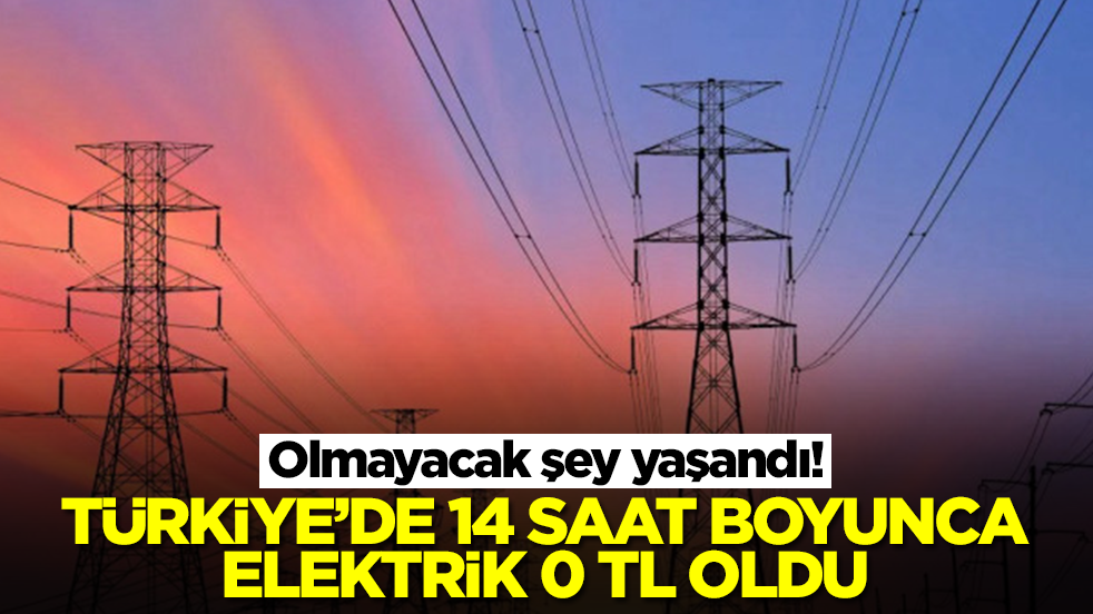 Olmayacak şey oldu! Türkiye'de 14 saat boyunca elektrik 0 TL oldu