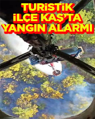 Onlarca ekip ve araç sevk edildi Turistik ilçe Kaş’ta yangın alarmı