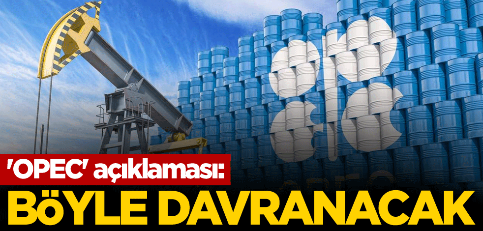 'OPEC' açıklaması: Böyle davranacak