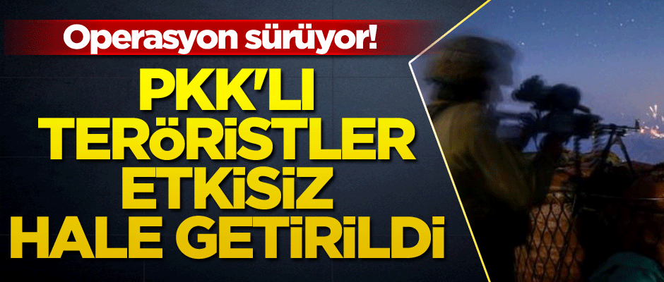 Operasyon sürüyor! PKK'lı teröristler etkisiz hale getirildi