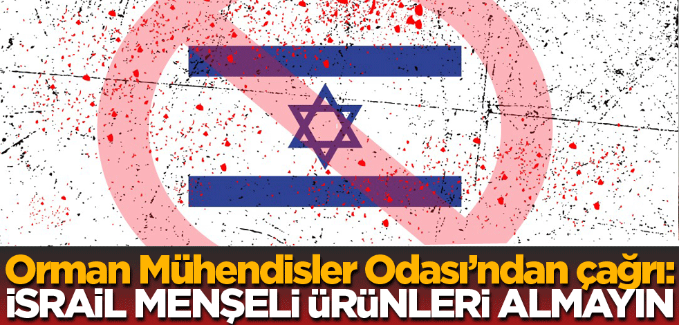 Orman Mühendisleri Odası'ndan çağrı: İsrail menşeli ürünleri almayın