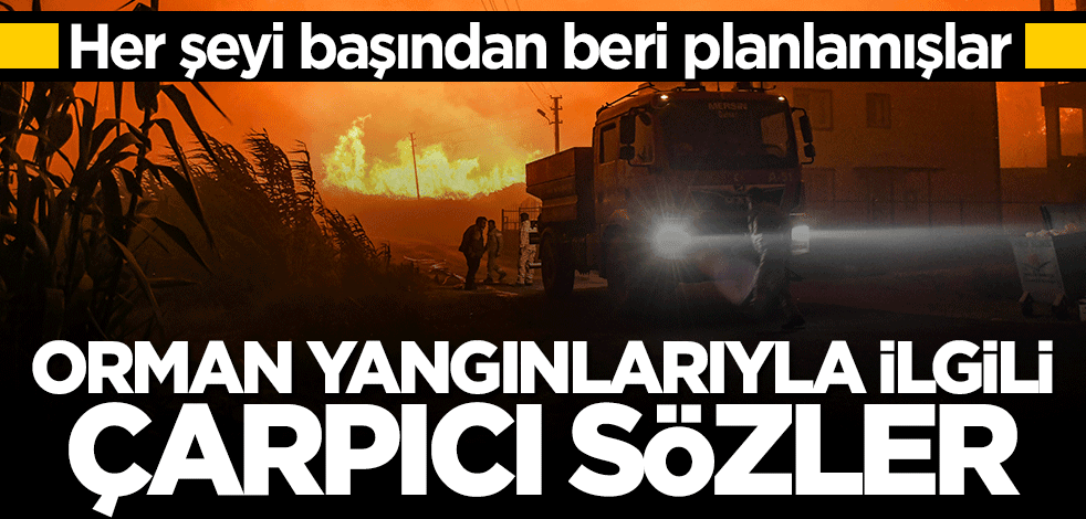 Orman yangınlarıyla ilgili çarpıcı açıklama! Her şeyi planlamışlar