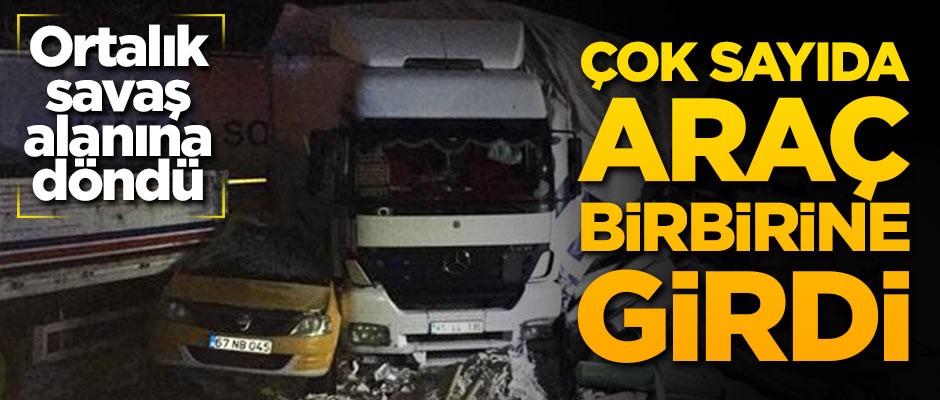 Ortalık savaş alanına döndü! Çok sayıda araç birbirine girdi