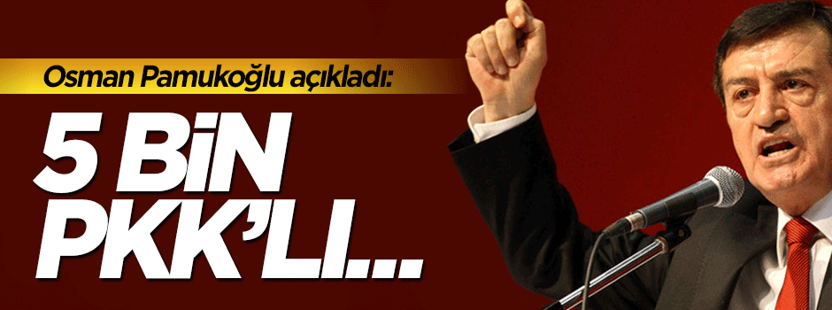 Osman Pamukoğlu: açıkladı: 5 bin PKK'lı..