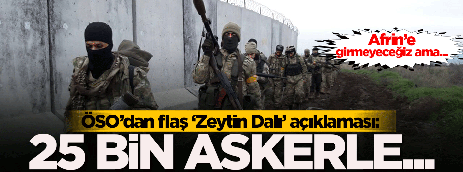 ÖSO'dan 'Zeytin Dalı Harekatı' açıklaması