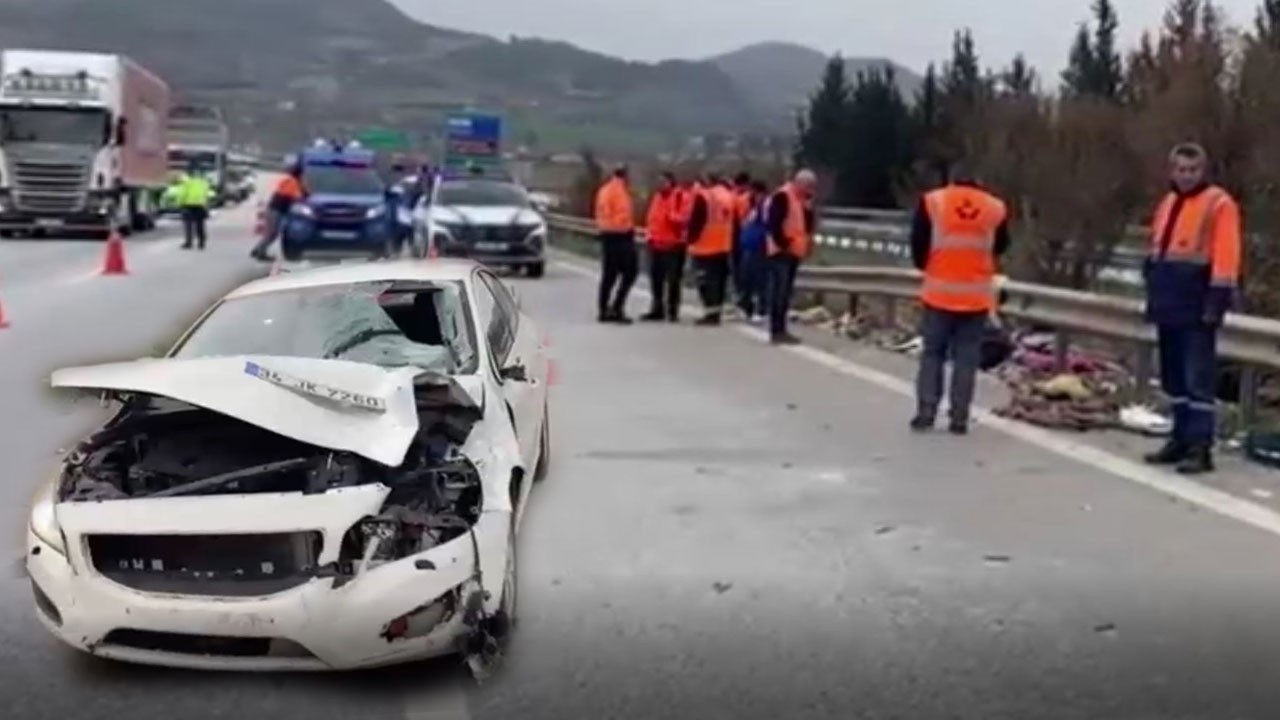 Otoyolu temizleyen işçilerin arasına otomobil daldı: 1 işçi öldü